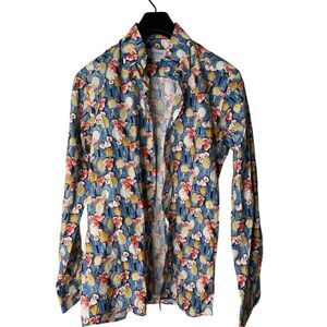 Eton 100% cotton tennis racket button down shirt slim men's size small